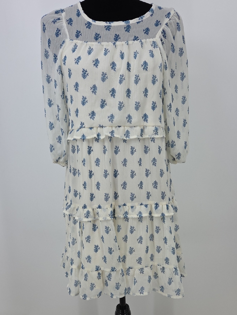 Wonder Nation Cream dress with Blue Floral Accent